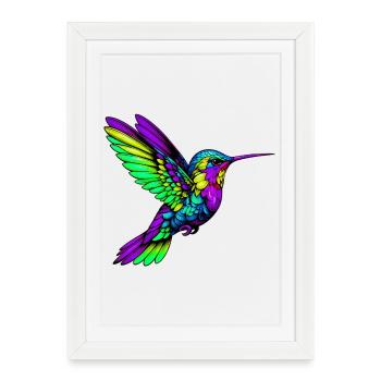 Colibri - Affiche encadrée (27 × 37 cm) - blanc - Devant