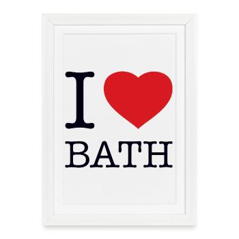 I LOVE BATH - Framed poster (27 × 37 cm) - white - Front