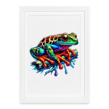 Grenouille - Affiche encadrée (27 × 37 cm) - blanc - Devant