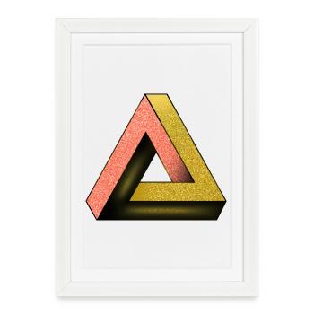 Penrose triangle - Framed poster (27 × 37 cm) - white - Front