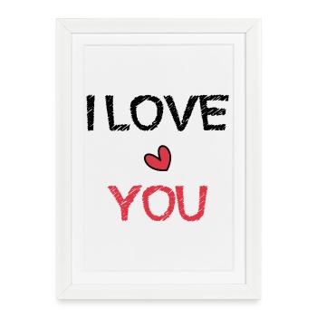 MOM. MOTHER'S DAY. HEART. FEAST. HAPPY BIRTHDAY - Framed poster (27 × 37 cm) - white - Front