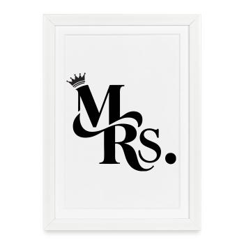 Mrs. & Krone, personnalisable - Affiche encadrée (27 × 37 cm) - blanc - Devant