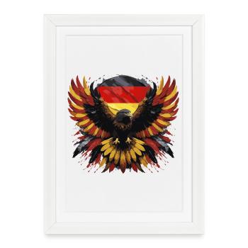 Aigle allemand noir-rouge-jaune - Affiche encadrée (27 × 37 cm) - blanc - Devant