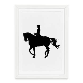 Cavalier - Affiche encadrée (27 × 37 cm) - blanc - Devant