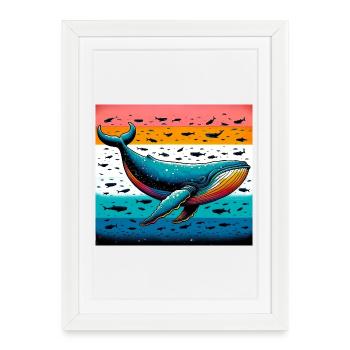 baleine - Affiche encadrée (27 × 37 cm) - blanc - Devant