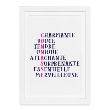 pour les femmes, caractère drôle Madame - Affiche encadrée (27 × 37 cm) - blanc - Devant