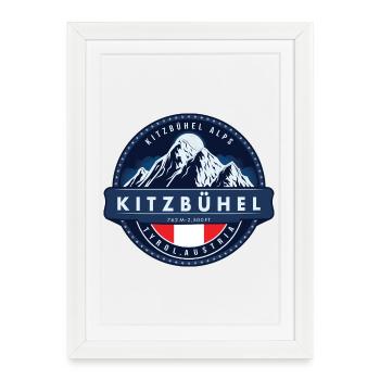 Kitzbühel ,  Kitzbühel Alps, Austria  - Affiche encadrée (27 × 37 cm) - blanc - Devant