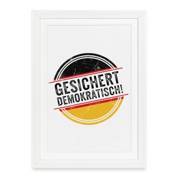 Assured Democratic - Framed poster (27 × 37 cm) - white - Front