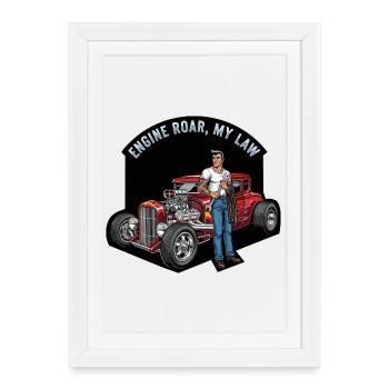 Moteur chaud et style rebelle - Affiche encadrée (27 × 37 cm) - blanc - Devant