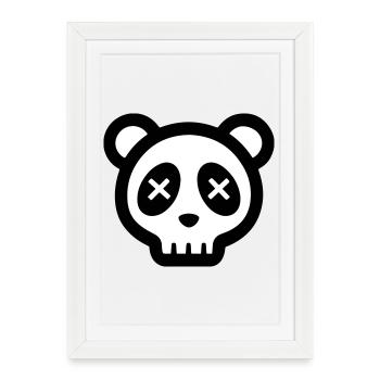 Panda Skull Funny Skull - Framed poster (27 × 37 cm) - white - Front