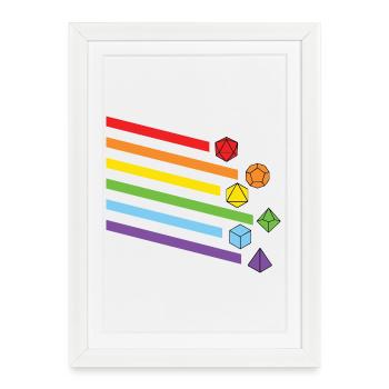 Dice Set Fantasy Gamer Style D20 Tabletop Vibes - Framed poster (27 × 37 cm) - white - Front