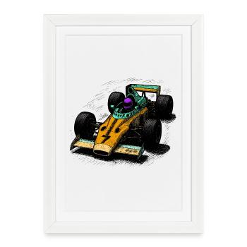 Retro Formula Design in Vibrant Colors - Framed poster (27 × 37 cm) - white - Front