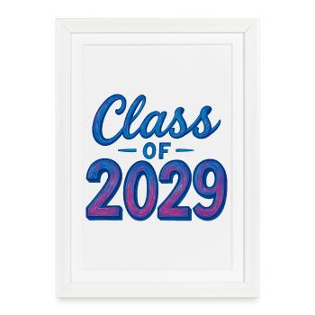Graduation Class of 2029 Stylised Text - Framed poster (27 × 37 cm) - white - Front