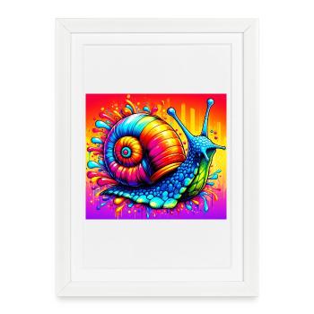 Escargot - Affiche encadrée (27 × 37 cm) - blanc - Devant