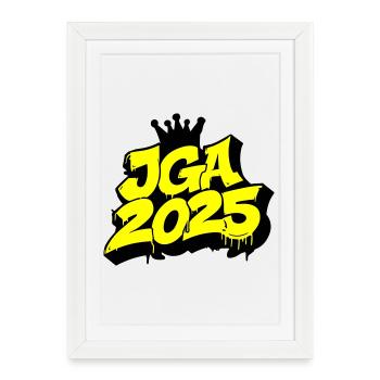 Enterrement de vie de garçon 2025 Enterrement de vie de garçon - Affiche encadrée (27 × 37 cm) - blanc - Devant