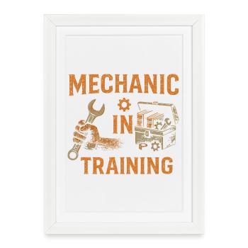 Mechanic in training - Framed poster (27 × 37 cm) - white - Front