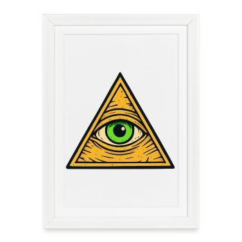 Triangle de l’œil qui voit tout - Affiche encadrée (27 × 37 cm) - blanc - Devant