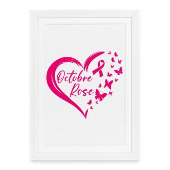 Pink October Ribbon Awareness - Framed poster (27 × 37 cm) - white - Front