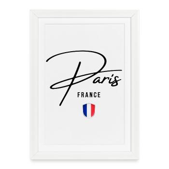 Style élégant Paris, fierté française - Affiche encadrée (27 × 37 cm) - blanc - Devant