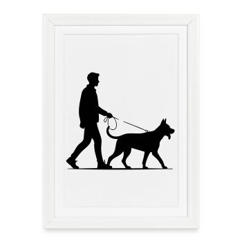 Chien - Affiche encadrée (27 × 37 cm) - blanc - Devant