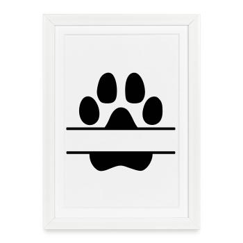 Dog Paws Name Tag - Framed poster (27 × 37 cm) - white - Front