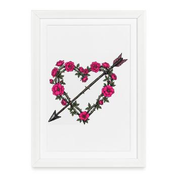 Heart pink red love - Framed poster (27 × 37 cm) - white - Front