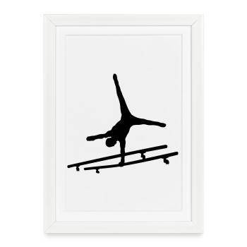 Gymnastique - Affiche encadrée (27 × 37 cm) - blanc - Devant