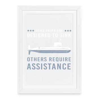 4 juillet Sous-marin Veteran Navy USA - Affiche encadrée (27 × 37 cm) - blanc - Devant