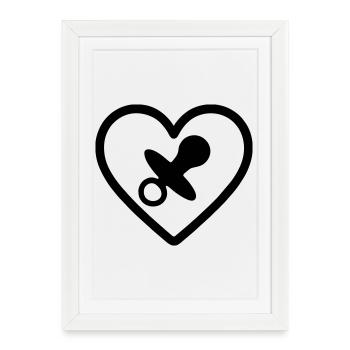 Coeur + Puériculture / Nounou Super Nounou - Affiche encadrée (27 × 37 cm) - blanc - Devant
