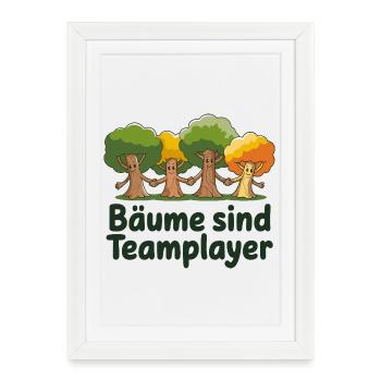 Les arbres sont des joueurs d’équipe, amoureux de la nature main dans la main - Affiche encadrée (27 × 37 cm) - blanc - Devant