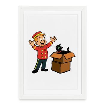 Cartons Franky & Meeko - Affiche encadrée (27 × 37 cm) - blanc - Devant