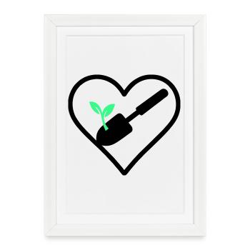 Cœur du jardinage – Passion verte - Affiche encadrée (27 × 37 cm) - blanc - Devant