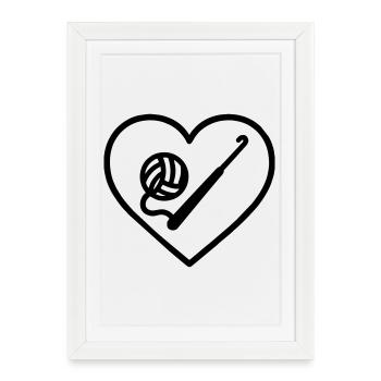 Crochet Heart – Handmade Passion - Framed poster (27 × 37 cm) - white - Front