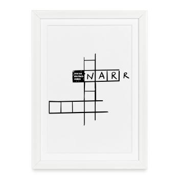 Lunatique avec 3 lettres - Affiche encadrée (27 × 37 cm) - blanc - Devant