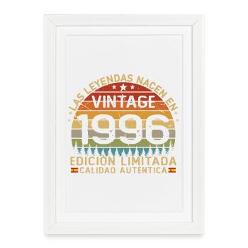 1996 Vintage Rétro Cadeau d’anniversaire - Affiche encadrée (27 × 37 cm) - blanc - Devant