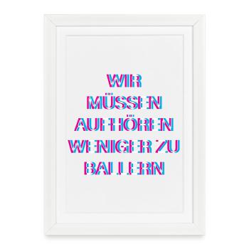 Hardtekk Tekk - Affiche encadrée (27 × 37 cm) - blanc - Devant