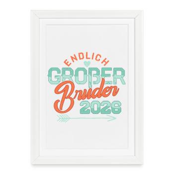 Enfin, Big Brother 2026 Bébé Enceinte - Affiche encadrée (27 × 37 cm) - blanc - Devant