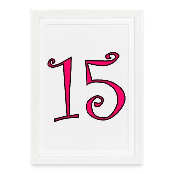 15. 15 ANS. 15e ANNIVERSAIRE. ANNIVERSAIRE 15 ANS. - Affiche encadrée (27 × 37 cm) - blanc - Devant