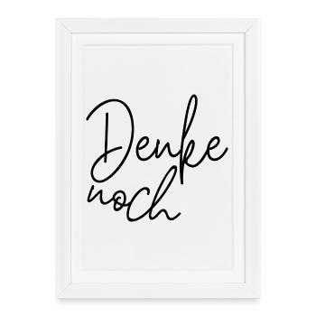Toujours en train de réfléchir – Diction de l’humour minimaliste - Affiche encadrée (27 × 37 cm) - blanc - Devant