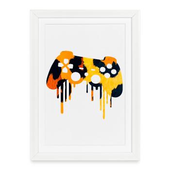 Leopard Print Gaming player - Framed poster (27 × 37 cm) - white - Front