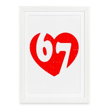 Six Seven 67 Meme Cool Valentine’s - Gerahmtes Poster (27 × 37 cm) - Weiß - Vorne
