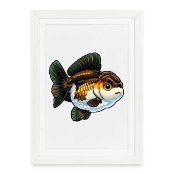 Poisson rouge de haute qualité du panda Yuanbao - Affiche encadrée (27 × 37 cm) - blanc - Devant