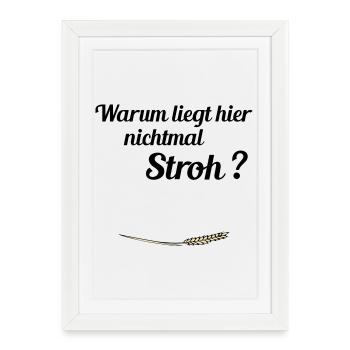 no straw - Framed poster (27 × 37 cm) - white - Front