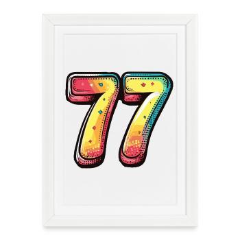 77 Number Multicolored - Framed poster (27 × 37 cm) - white - Front