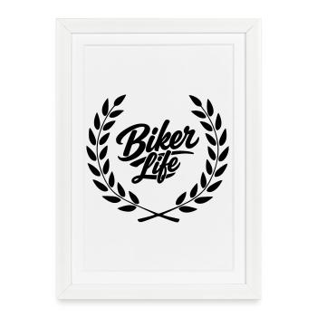 La vie des motards - Affiche encadrée (27 × 37 cm) - blanc - Devant