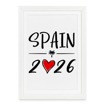 Espagne 2026 - Affiche encadrée (27 × 37 cm) - blanc - Devant