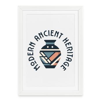 Patrimoine ancien moderne – Vase géométrique - Affiche encadrée (27 × 37 cm) - blanc - Devant
