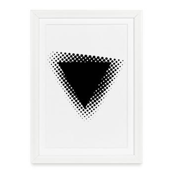 geometric triangle dots design - Framed poster (27 × 37 cm) - white - Front