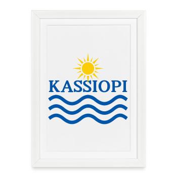 Kassiopi Sun Waves Emblem - Framed poster (27 × 37 cm) - white - Front