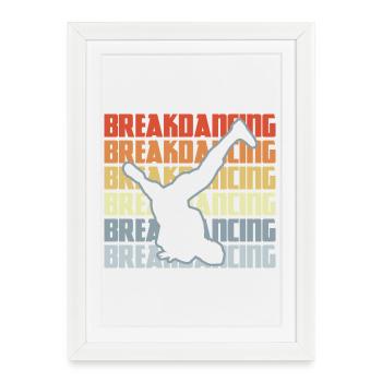 Vintage Breakdance - Framed poster (27 × 37 cm) - white - Front